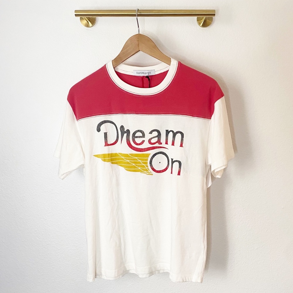 NWT Daydreamer Dream On Varsity Tee in Vintage White - Size Small - Picture 7 of 13
